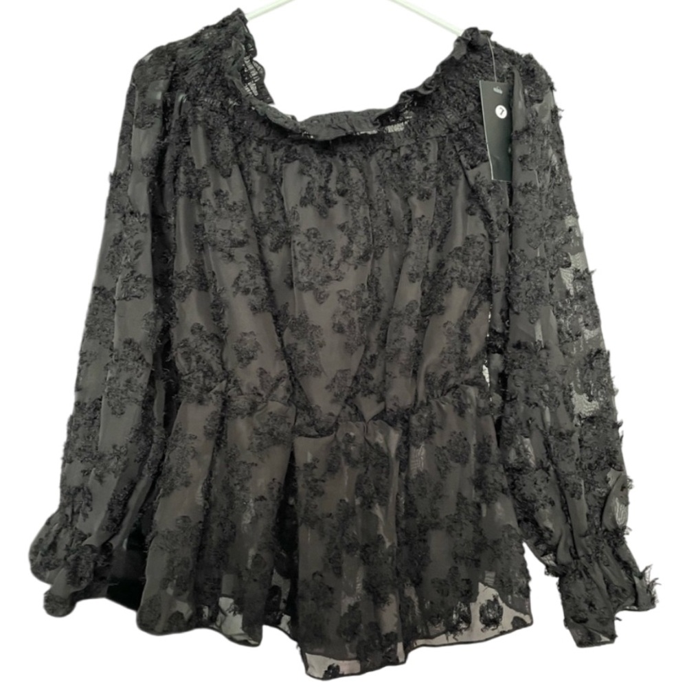 Black off the shoulder blouse